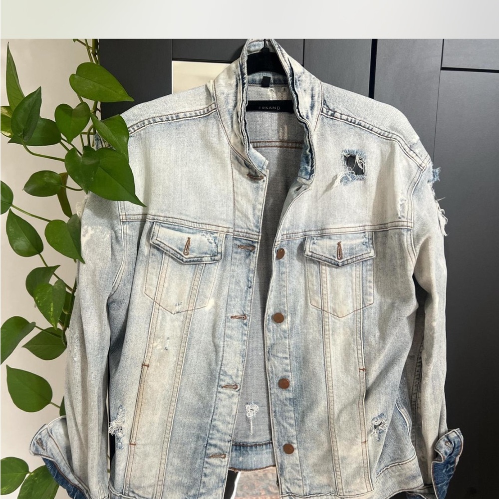 J Brand Light Blue Distressed Denim Jacket